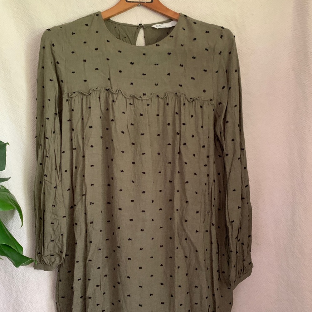 Olive green long sleeved blouse
